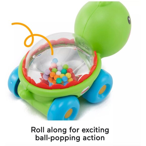 Fisher-Price Poppity Pop Turtle Push-Along Vehicle with Sounds New & Sealed - Picture 4 of 4